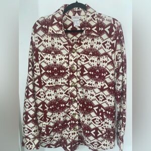 ARIAT | Women’s Button-Up | Medium | Thicker | Deep Red Cream Patterned | NWOT